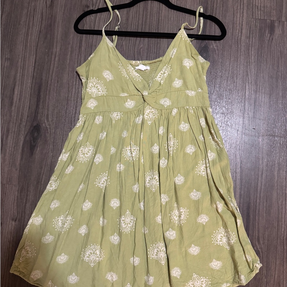 O'Neill Olive Dress with Cream Floral Design